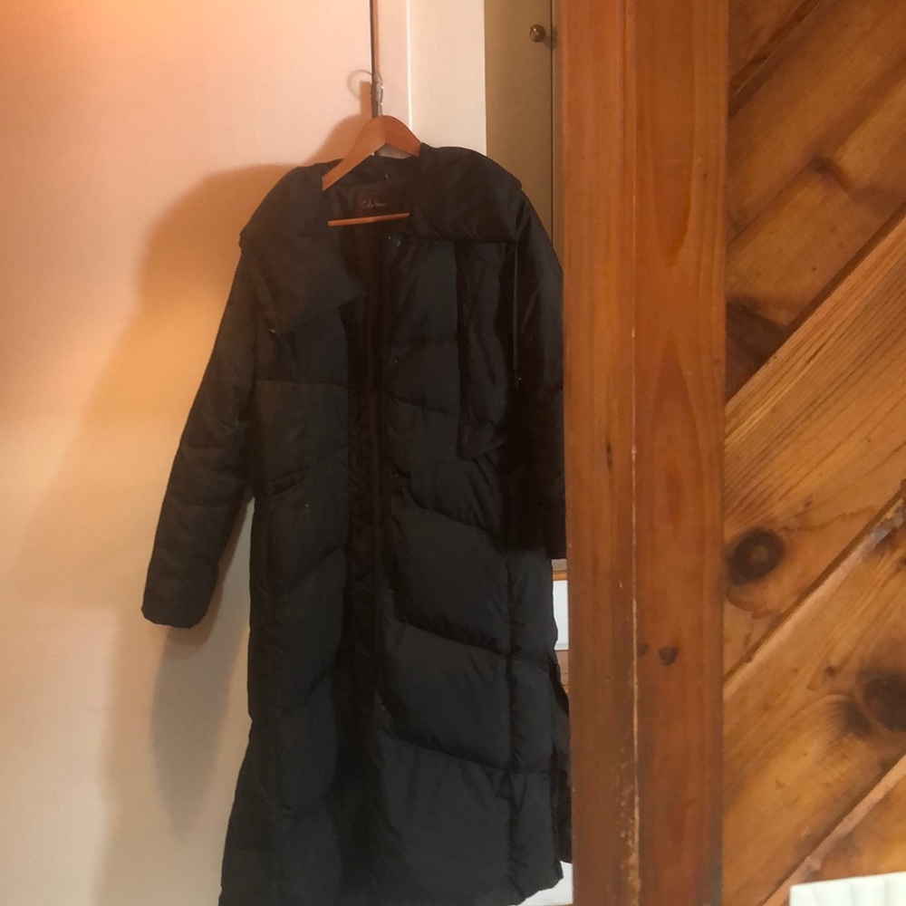 A full length Cole Haan Down Coat
